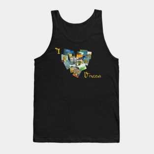 I Love Vincent Van Gogh Paintings Collage Heart Tank Top